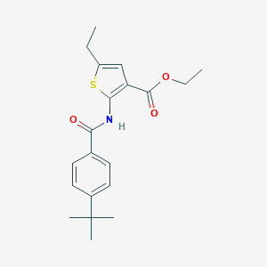 molecular formula C20H25NO3S B376124 Ethyl 2-[(4-tert-butylbenzoyl)amino]-5-ethyl-3-thiophenecarboxylate CAS No. 461438-30-2