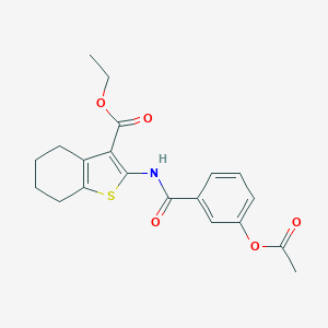 molecular formula C20H21NO5S B376125 Ethyl 2-[(3-acetyloxybenzoyl)amino]-4,5,6,7-tetrahydro-1-benzothiophene-3-carboxylate CAS No. 380643-80-1