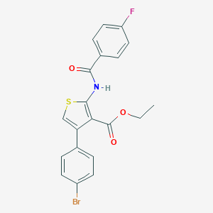 molecular formula C20H15BrFNO3S B376126 Ethyl 4-(4-bromophenyl)-2-[(4-fluorobenzoyl)amino]thiophene-3-carboxylate CAS No. 312939-98-3
