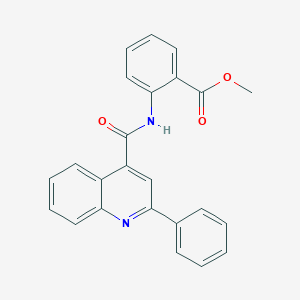 molecular formula C24H18N2O3 B376134 Methyl 2-[(2-phenyl-4-quinolyl)carbonylamino]benzoate CAS No. 177360-16-6