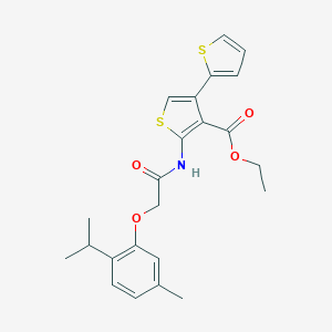 molecular formula C23H25NO4S2 B376141 Ethyl 2-{[(2-isopropyl-5-methylphenoxy)acetyl]amino}-2',4-bithiophene-3-carboxylate 