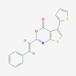 molecular formula C18H11NO2S2 B376144 2-Styryl-5-thiophen-2-yl-thieno[2,3-d][1,3]oxazin-4-one CAS No. 443320-16-9