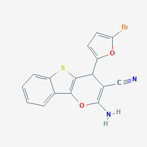 molecular formula C16H9BrN2O2S B376149 2-amino-4-(5-bromo-2-furyl)-4H-[1]benzothieno[3,2-b]pyran-3-carbonitrile CAS No. 312584-51-3