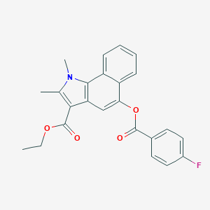 ethyl 5-[(4-fluorobenzoyl)oxy]-1,2-dimethyl-1H-benzo[g]indole-3-carboxylate