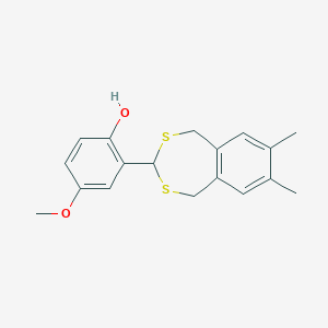 molecular formula C18H20O2S2 B376158 2-(7,8-Dimethyl-1,5-dihydro-2,4-benzodithiepin-3-yl)-4-methoxyphenol CAS No. 309286-77-9