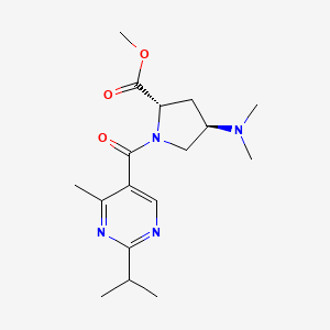 molecular formula C17H26N4O3 B3761585 methyl (2S,4R)-4-(dimethylamino)-1-[(2-isopropyl-4-methylpyrimidin-5-yl)carbonyl]pyrrolidine-2-carboxylate 