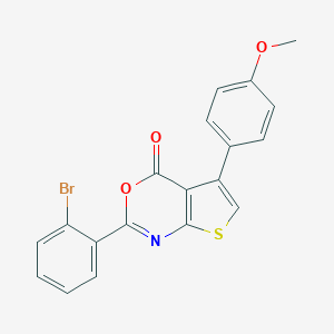 molecular formula C19H12BrNO3S B376160 2-(2-bromophenyl)-5-(4-methoxyphenyl)-4H-thieno[2,3-d][1,3]oxazin-4-one CAS No. 312584-52-4