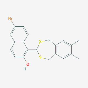 molecular formula C21H19BrOS2 B376161 6-Bromo-1-(7,8-dimethyl-1,5-dihydro-2,4-benzodithiepin-3-yl)-2-naphthol CAS No. 309286-83-7
