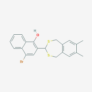 molecular formula C21H19BrOS2 B376162 4-Bromo-2-(7,8-dimethyl-1,5-dihydro-2,4-benzodithiepin-3-yl)-1-naphthol CAS No. 342379-22-0