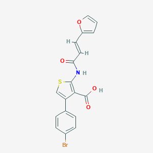 molecular formula C18H12BrNO4S B376164 4-(4-Bromophenyl)-2-{[3-(2-furyl)acryloyl]amino}-3-thiophenecarboxylic acid CAS No. 312584-59-1