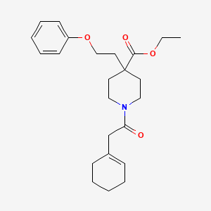 molecular formula C24H33NO4 B3761640 ethyl 1-(1-cyclohexen-1-ylacetyl)-4-(2-phenoxyethyl)-4-piperidinecarboxylate 