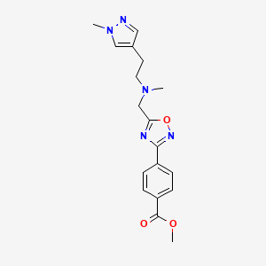 molecular formula C18H21N5O3 B3761750 methyl 4-[5-({methyl[2-(1-methyl-1H-pyrazol-4-yl)ethyl]amino}methyl)-1,2,4-oxadiazol-3-yl]benzoate 