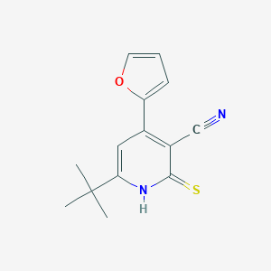 molecular formula C14H14N2OS B376183 6-Tert-butyl-4-(2-furyl)-2-sulfanylnicotinonitrile CAS No. 309937-04-0