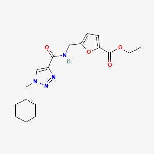 molecular formula C18H24N4O4 B3761899 Ethyl 5-[[[1-(cyclohexylmethyl)triazole-4-carbonyl]amino]methyl]furan-2-carboxylate 