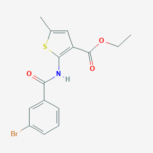 molecular formula C15H14BrNO3S B376192 Ethyl 2-[(3-bromobenzoyl)amino]-5-methylthiophene-3-carboxylate CAS No. 312939-86-9