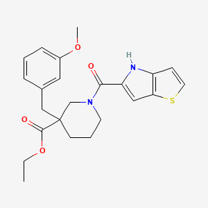 molecular formula C23H26N2O4S B3761921 ethyl 3-(3-methoxybenzyl)-1-(4H-thieno[3,2-b]pyrrol-5-ylcarbonyl)-3-piperidinecarboxylate 