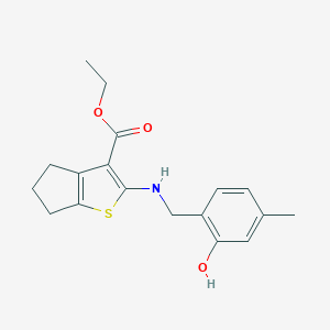 ethyl 2-[(2-hydroxy-4-methylbenzyl)amino]-5,6-dihydro-4H-cyclopenta[b]thiophene-3-carboxylate