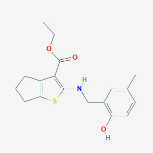 ethyl 2-[(2-hydroxy-5-methylbenzyl)amino]-5,6-dihydro-4H-cyclopenta[b]thiophene-3-carboxylate