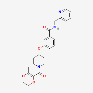 3-({1-[(3-methyl-5,6-dihydro-1,4-dioxin-2-yl)carbonyl]-4-piperidinyl}oxy)-N-(2-pyridinylmethyl)benzamide