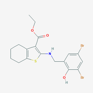 molecular formula C18H19Br2NO3S B376213 Ethyl 2-[(3,5-dibromo-2-hydroxybenzyl)amino]-4,5,6,7-tetrahydro-1-benzothiophene-3-carboxylate CAS No. 380644-33-7