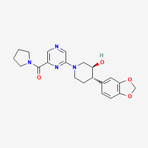 (3S*,4S*)-4-(1,3-benzodioxol-5-yl)-1-[6-(pyrrolidin-1-ylcarbonyl)pyrazin-2-yl]piperidin-3-ol