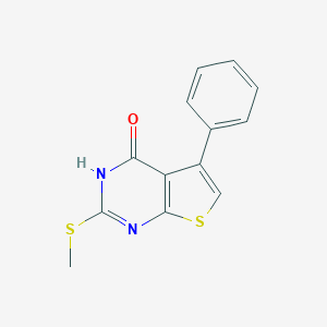 molecular formula C13H10N2OS2 B376215 2-(甲硫基)-5-苯基噻吩并[2,3-d]嘧啶-4(3H)-酮 CAS No. 448230-52-2