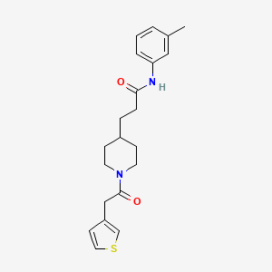 N-(3-methylphenyl)-3-[1-(2-thiophen-3-ylacetyl)piperidin-4-yl]propanamide