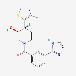 (3S*,4R*)-1-[3-(1H-imidazol-2-yl)benzoyl]-4-(3-methyl-2-thienyl)piperidin-3-ol