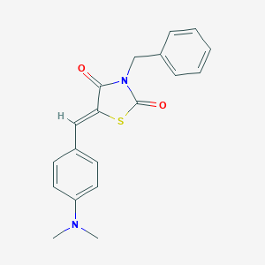 molecular formula C19H18N2O2S B376219 (5Z)-3-benzyl-5-[4-(dimethylamino)benzylidene]-1,3-thiazolidine-2,4-dione 