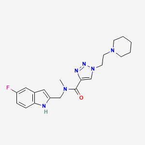 N-[(5-fluoro-1H-indol-2-yl)methyl]-N-methyl-1-[2-(1-piperidinyl)ethyl]-1H-1,2,3-triazole-4-carboxamide