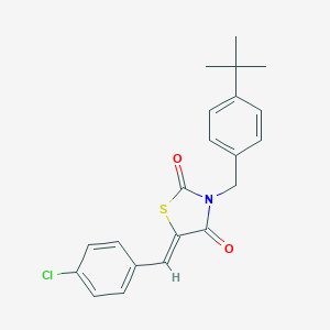 molecular formula C21H20ClNO2S B376220 3-(4-Tert-butylbenzyl)-5-(4-chlorobenzylidene)-1,3-thiazolidine-2,4-dione 