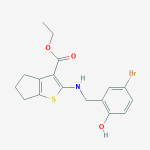 ethyl 2-[(5-bromo-2-hydroxybenzyl)amino]-5,6-dihydro-4H-cyclopenta[b]thiophene-3-carboxylate