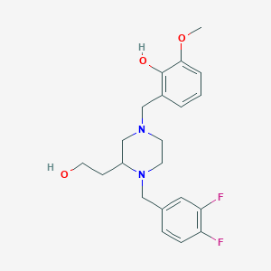 2-{[4-(3,4-difluorobenzyl)-3-(2-hydroxyethyl)-1-piperazinyl]methyl}-6-methoxyphenol