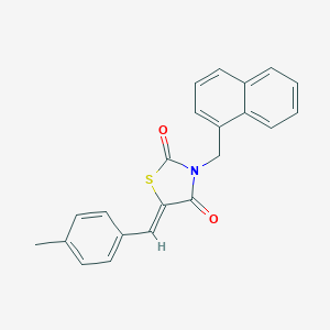 molecular formula C22H17NO2S B376223 5-(4-Methylbenzylidene)-3-(1-naphthylmethyl)-1,3-thiazolidine-2,4-dione 