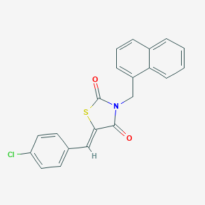 molecular formula C21H14ClNO2S B376226 5-(4-Chlorobenzylidene)-3-(1-naphthylmethyl)-1,3-thiazolidine-2,4-dione 