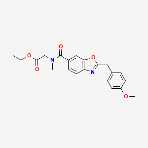 molecular formula C21H22N2O5 B3762264 ethyl N-{[2-(4-methoxybenzyl)-1,3-benzoxazol-6-yl]carbonyl}-N-methylglycinate 