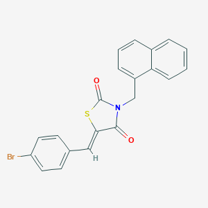 molecular formula C21H14BrNO2S B376227 5-(4-Bromobenzylidene)-3-(1-naphthylmethyl)-1,3-thiazolidine-2,4-dione 