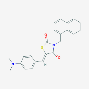 molecular formula C23H20N2O2S B376233 5-[4-(Dimethylamino)benzylidene]-3-(1-naphthylmethyl)-1,3-thiazolidine-2,4-dione 