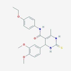 molecular formula C22H25N3O4S B376238 4-(3,4-dimethoxyphenyl)-N-(4-ethoxyphenyl)-6-methyl-2-thioxo-1,2,3,4-tetrahydropyrimidine-5-carboxamide 