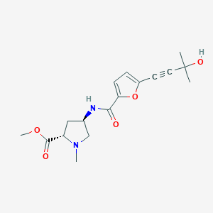 molecular formula C17H22N2O5 B3762398 methyl (2S,4R)-4-{[5-(3-hydroxy-3-methylbut-1-yn-1-yl)-2-furoyl]amino}-1-methylpyrrolidine-2-carboxylate 