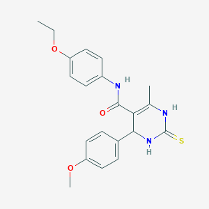 molecular formula C21H23N3O3S B376241 N-(4-ethoxyphenyl)-4-(4-methoxyphenyl)-6-methyl-2-thioxo-1,2,3,4-tetrahydropyrimidine-5-carboxamide 