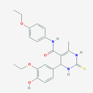 molecular formula C22H25N3O4S B376246 4-(3-ethoxy-4-hydroxyphenyl)-N-(4-ethoxyphenyl)-6-methyl-2-thioxo-1,2,3,4-tetrahydro-5-pyrimidinecarboxamide 