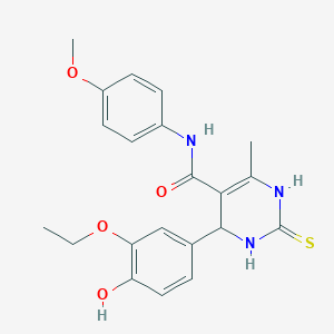 molecular formula C21H23N3O4S B376248 4-(3-ethoxy-4-hydroxyphenyl)-N-(4-methoxyphenyl)-6-methyl-2-thioxo-1,2,3,4-tetrahydropyrimidine-5-carboxamide CAS No. 5757-04-0