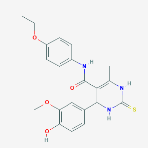 N-(4-ethoxyphenyl)-4-(4-hydroxy-3-methoxyphenyl)-6-methyl-2-thioxo-1,2,3,4-tetrahydro-5-pyrimidinecarboxamide