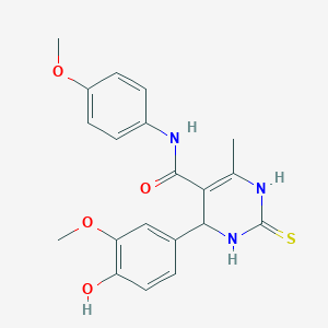 molecular formula C20H21N3O4S B376255 4-(4-hydroxy-3-methoxyphenyl)-N-(4-methoxyphenyl)-6-methyl-2-thioxo-1,2,3,4-tetrahydropyrimidine-5-carboxamide 