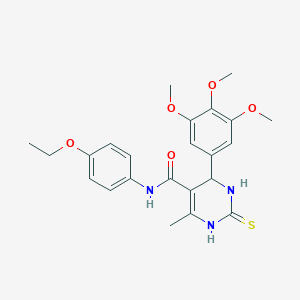 molecular formula C23H27N3O5S B376257 N-(4-ethoxyphenyl)-6-methyl-2-thioxo-4-(3,4,5-trimethoxyphenyl)-1,2,3,4-tetrahydropyrimidine-5-carboxamide 