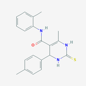 molecular formula C20H21N3OS B376259 6-methyl-N-(2-methylphenyl)-4-(4-methylphenyl)-2-thioxo-1,2,3,4-tetrahydro-5-pyrimidinecarboxamide 