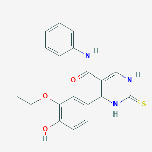 molecular formula C20H21N3O3S B376264 4-(3-ethoxy-4-hydroxyphenyl)-6-methyl-N-phenyl-2-thioxo-1,2,3,4-tetrahydropyrimidine-5-carboxamide 