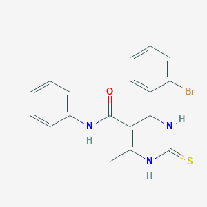 molecular formula C18H16BrN3OS B376265 4-(2-bromophenyl)-6-methyl-N-phenyl-2-thioxo-1,2,3,4-tetrahydropyrimidine-5-carboxamide 