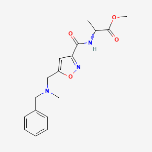 molecular formula C17H21N3O4 B3762669 methyl (2R)-2-[[5-[[benzyl(methyl)amino]methyl]-1,2-oxazole-3-carbonyl]amino]propanoate 